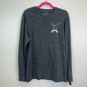 American Eagle 2013 Heather Gray Athletic Fit Tee Mens L Henley Blokecore Preppy